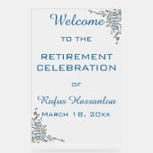 Editable Blue Flowers Celebration Acrylschild (Vorderseite)