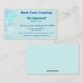 Editable Blue Geometrie Match Tutor Visitenkarte (Vorne/Hinten)