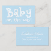 Editable Blue Gift Registrierungskarte, Baby on th Begleitkarte (Vorne/Hinten)