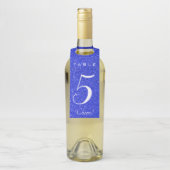 Editable Blue Glitzer Tischnummer Flaschenanhänger (Auf Flasche)