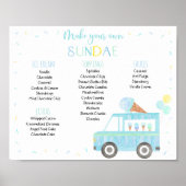 Editable Blue Ice Cream Sundae Poster (Vorne)