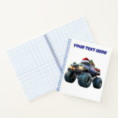 Editable Blue Monster Truck Weihnachts Spiral Edit Notizblock (Innenseite)