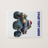 Editable Blue Monster Truck Weihnachtspuzzle Puzzle (Horizontal)