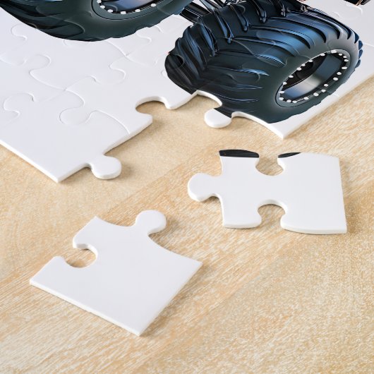 Editable Blue Monster Truck Weihnachtspuzzle Puzzle (Seite)