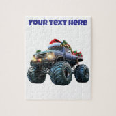 Editable Blue Monster Truck Weihnachtspuzzle Puzzle (Vertikal)