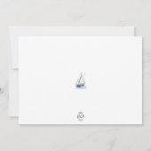 Editable Blue Sailboat Foto Geburtstag Einladung (Rückseite)