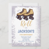 Editable Blue Skate Party laden Einladung (Vorderseite)