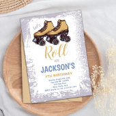 Editable Blue Skate Party laden Einladung