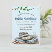 Editable Blue Snake Birthday Einladung (Stehend Vorderseite)