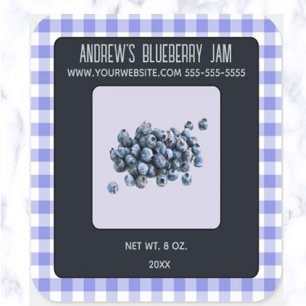 Editable Blueberry Jam Quadratischer Aufkleber