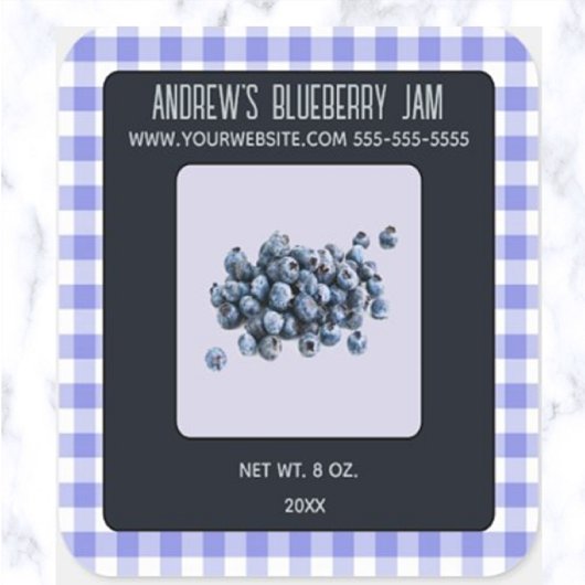 Editable Blueberry Jam Quadratischer Aufkleber