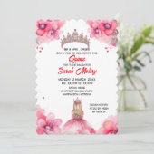 Editable Blush Pink Quinceañera Invitation templat Einladung (Stehend Vorderseite)