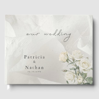 Editable Blush Rose Botanical Wedding Gästebuch
