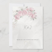 Editable Blush Rose Floral Frame Wedding Einladung (Rückseite)