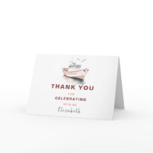 Editable Boat Birthday Dankeschön Karte - Mädchen