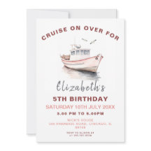 Editable Boat Birthday Einladung - Mädchen