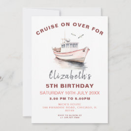 Editable Boat Birthday Einladung - Mädchen
