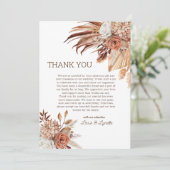 Editable Bohemische Hochzeit Foto Danke Karte (Stehend Vorderseite)
