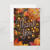 Editable Boho Autumn Fall Dankeskarte (Vorne/Hinten)