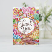 Editable Boho Candyland danke Karte (Stehend Vorderseite)