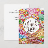Editable Boho Candyland danke Karte (Vorne/Hinten)