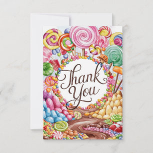 Editable Boho Candyland danke Karte