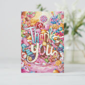 Editable Boho Candyland danke Karte (Stehend Vorderseite)