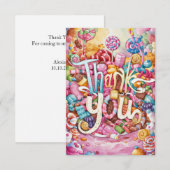 Editable Boho Candyland danke Karte (Vorne/Hinten)