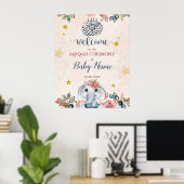 Editable Boho Elephant Aqiqah Aqeeqah Poster Sign (Heimbüro)