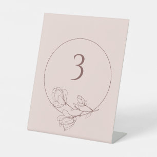 Editable Boho Floral Rose Wedding Tischnummer Sockelschild