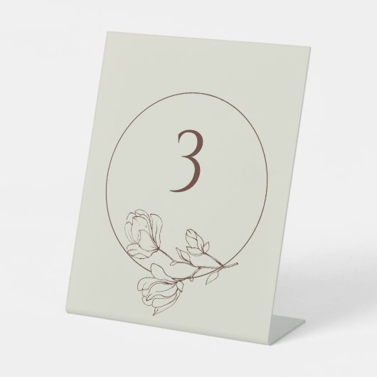 Editable Boho Floral Wedding Tischnummer Pedestal Sockelschild (Vorderseite)