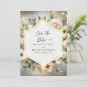 Editable Boho Mason Jar Wedding Save The Date (Stehend Vorderseite)