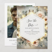 Editable Boho Mason Jar Wedding Save The Date (Vorne/Hinten)