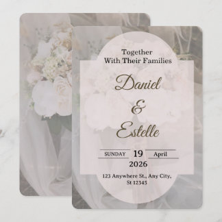 Editable Boho Neutral Wedding Invitation Template Einladung