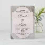 Editable Boho Neutral Wedding Invitation Template Einladung (Stehend Vorderseite)