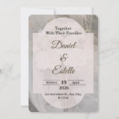 Editable Boho Neutral Wedding Invitation Template Einladung (Vorderseite)