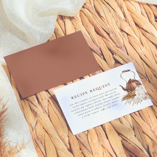 Editable Boho Pampas Terracotta Brautparty Begleitkarte