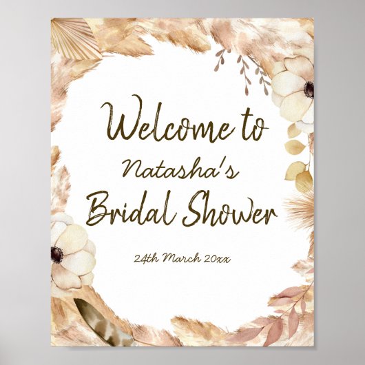 Editable Boho Party Welcome Sign 8x10 Poster (Vorne)
