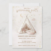 Editable Boho Sleepunder Party Birthday Einladung (Vorderseite)