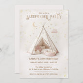 Editable Boho Sleepunder Party Birthday Einladung (Vorne/Hinten)