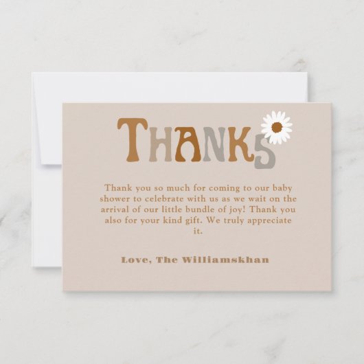 Editable Boho Vielen Dank Baby Duschkarte Vorlage (Vorderseite)