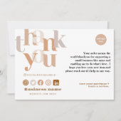 Editable Boho Vielen Dank Geschäftskartenvorlage Dankeskarte (Vorderseite)