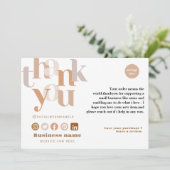 Editable Boho Vielen Dank Geschäftskartenvorlage Dankeskarte (Stehend Vorderseite)