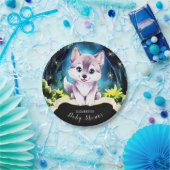 Editable Boho Wolf Baby Shower Pappteller (Party)
