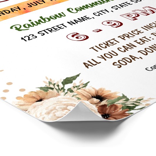 Editable boho zurück zum Flyer der Schule Poster (Ecke)