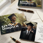 Editable Bold Script Grad Graduate Two Foto Ankündigung