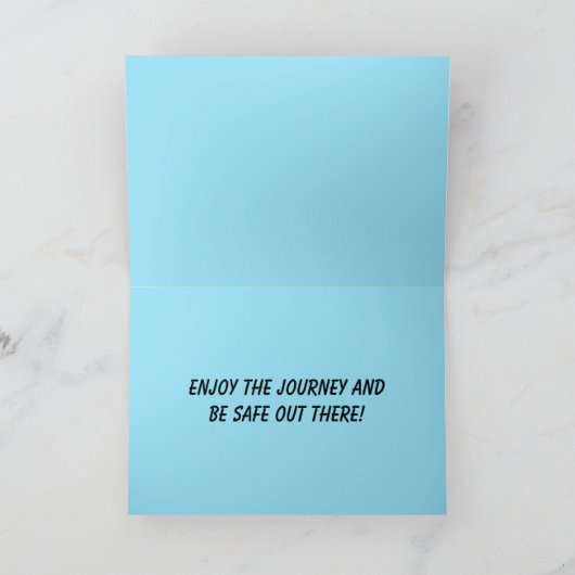 Editable Bon Voyage Car und Blume Karte (Innenseite)