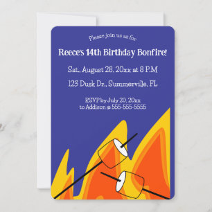 Editable Bonfire Birthday Einladung