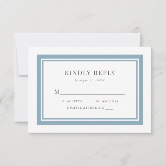 Editable Border Color Wedding RSVP Karte (Vorderseite)