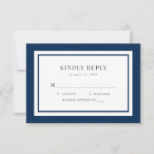 Editable Border Color Wedding RSVP Karte (Vorderseite)